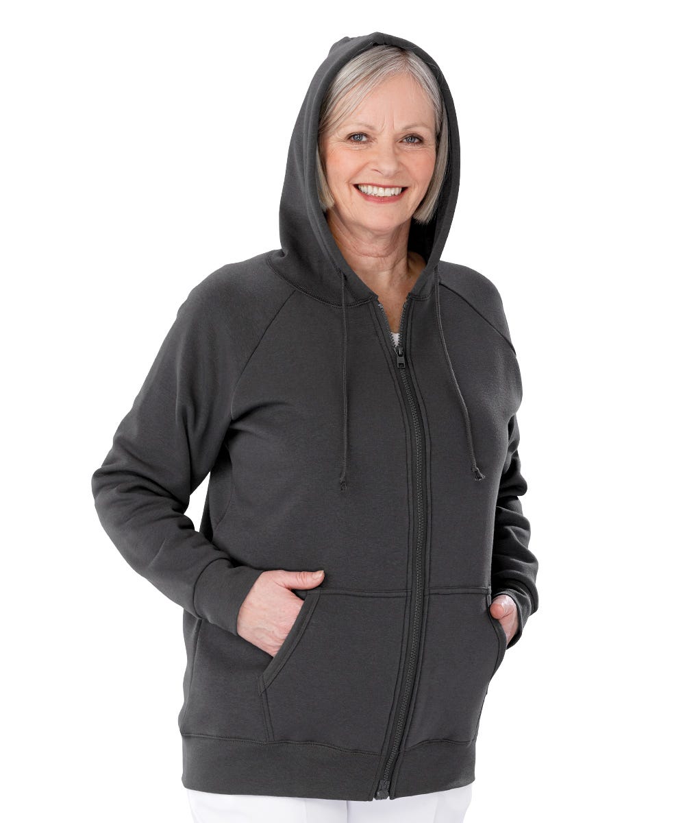 Womens Magnetic-Zipper Hoodie with Pockets - Silverts 3