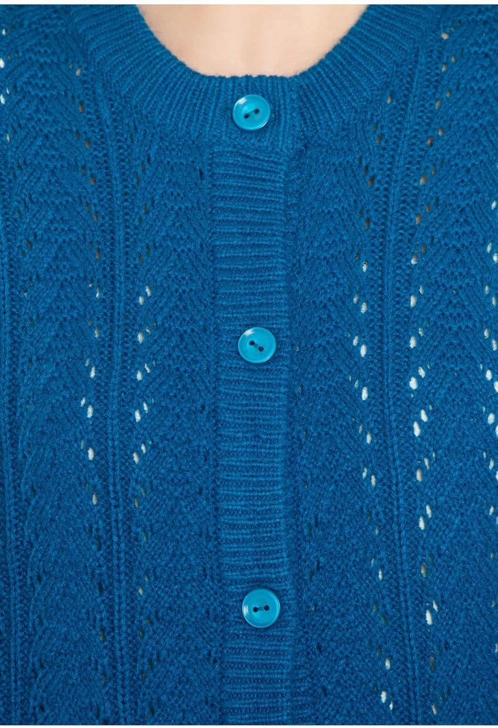Women's Button Front Crochet Pointelle Cardigan with Pockets - Silverts 12