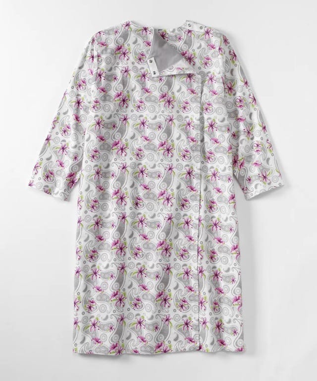 100% Cotton Flannel Hospital Gown with Snaps - Clearance - Silverts 6