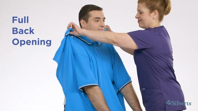 Mens Adaptive Polo Shirt Top - Adaptive Golf Shirt - Silverts 4