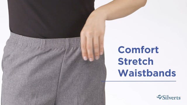 Women's Pull On Elastic Waist Pant - Silverts 3