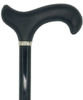 Classy Cane with Black Derby Handle in Italian Leather - Silverts 1
