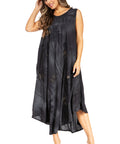 Sakkas Starlight Fourth Women's Tie Dye Caftan Tank Dress/Cover Up  Beach Kaftan