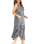 Sakkas Starlight Fourth Women's Tie Dye Caftan Tank Dress/Cover Up  Beach Kaftan