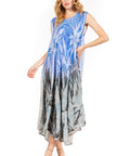 Sakkas Starlight Fourth Women's Tie Dye Caftan Tank Dress/Cover Up  Beach Kaftan
