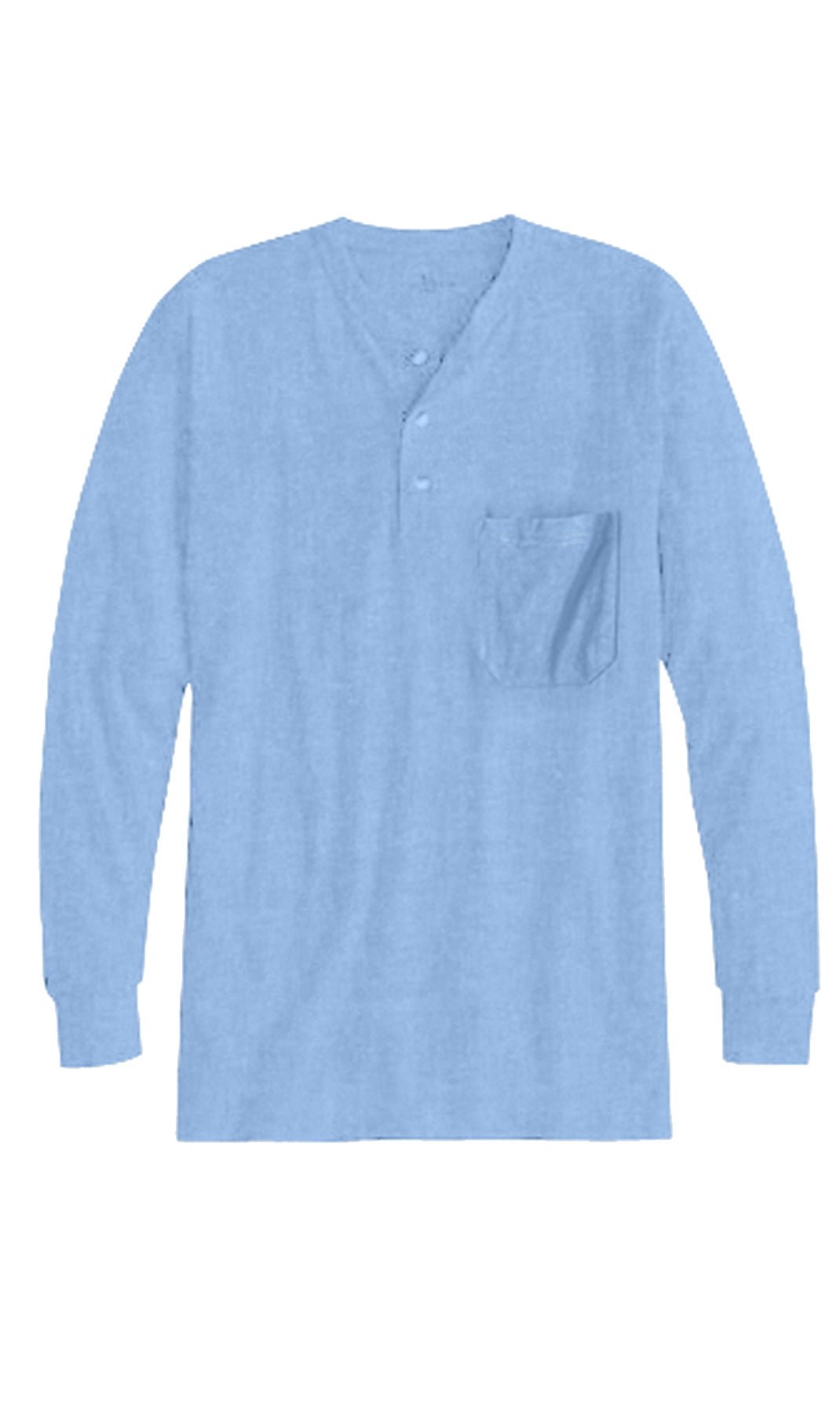 Men's Long Sleeve Henley shirt in cotton blend with 3 Button Placket & Chest Pocket - Silverts 6