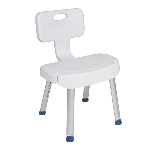 Bathroom Safety Shower Chair with Folding Back - Silverts 1