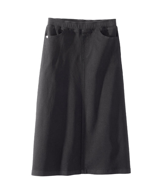 Women's Self Dressing Pull-On Denim Midi Skirt - Silverts 1