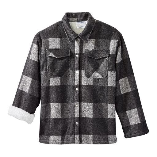 Men's Magnetic Closure Sherpa Lined Shirt Jacket - Silverts 1