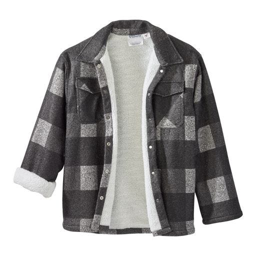 Men's Magnetic Closure Sherpa Lined Shirt Jacket - Silverts 2