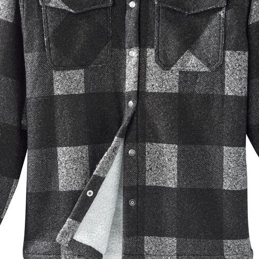 Men's Magnetic Closure Sherpa Lined Shirt Jacket - Silverts 3
