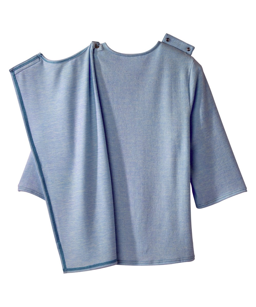 Women's Open Back 3/4 Sleeve Soft Knit Top - Silverts 15