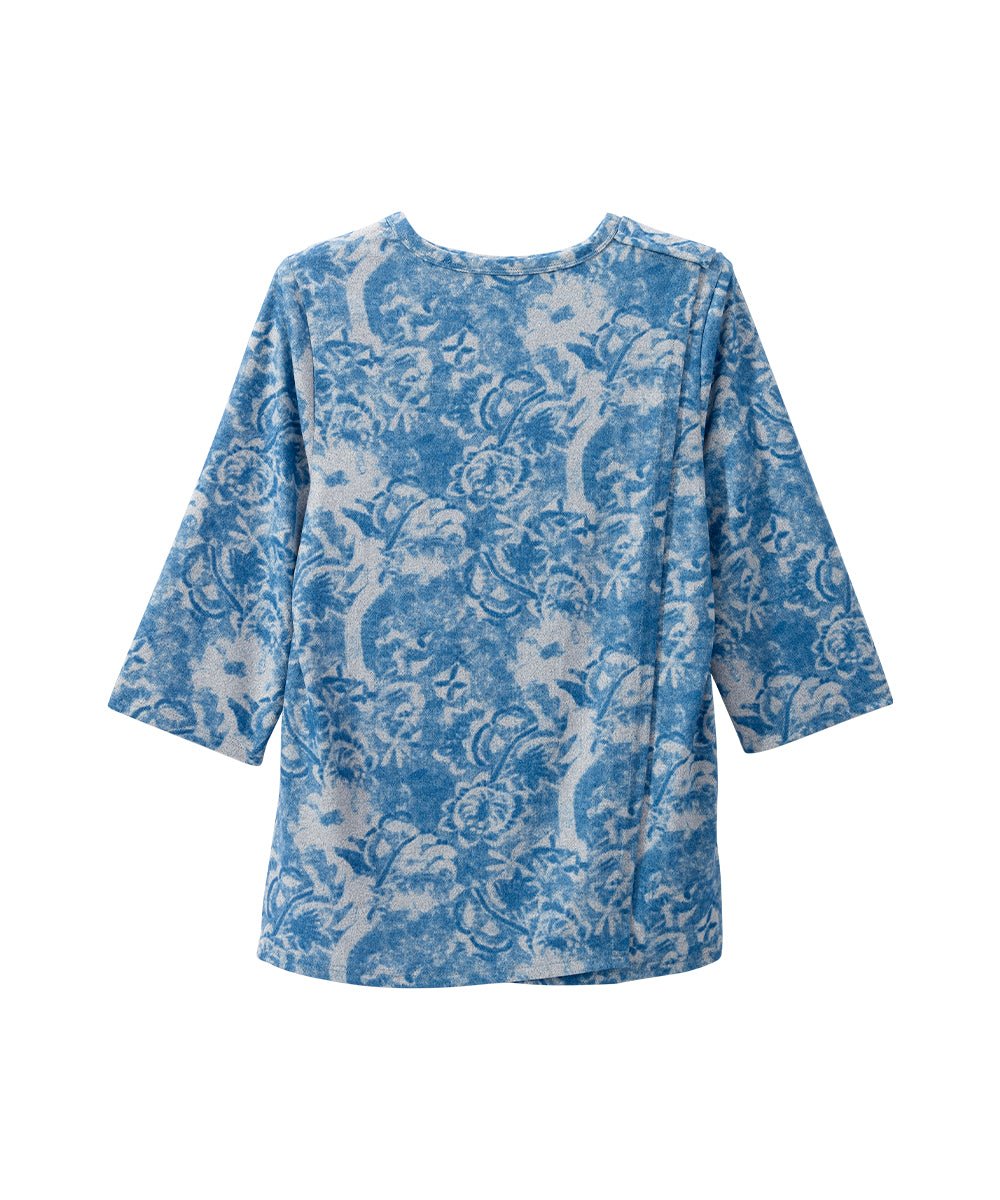 Women's Open Back 3/4 Sleeve Soft Knit Top - Silverts 4
