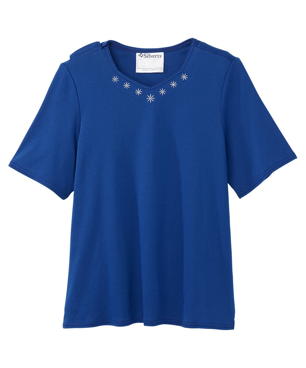 Women's Soft Embroidered Adaptive Top - Silverts 52