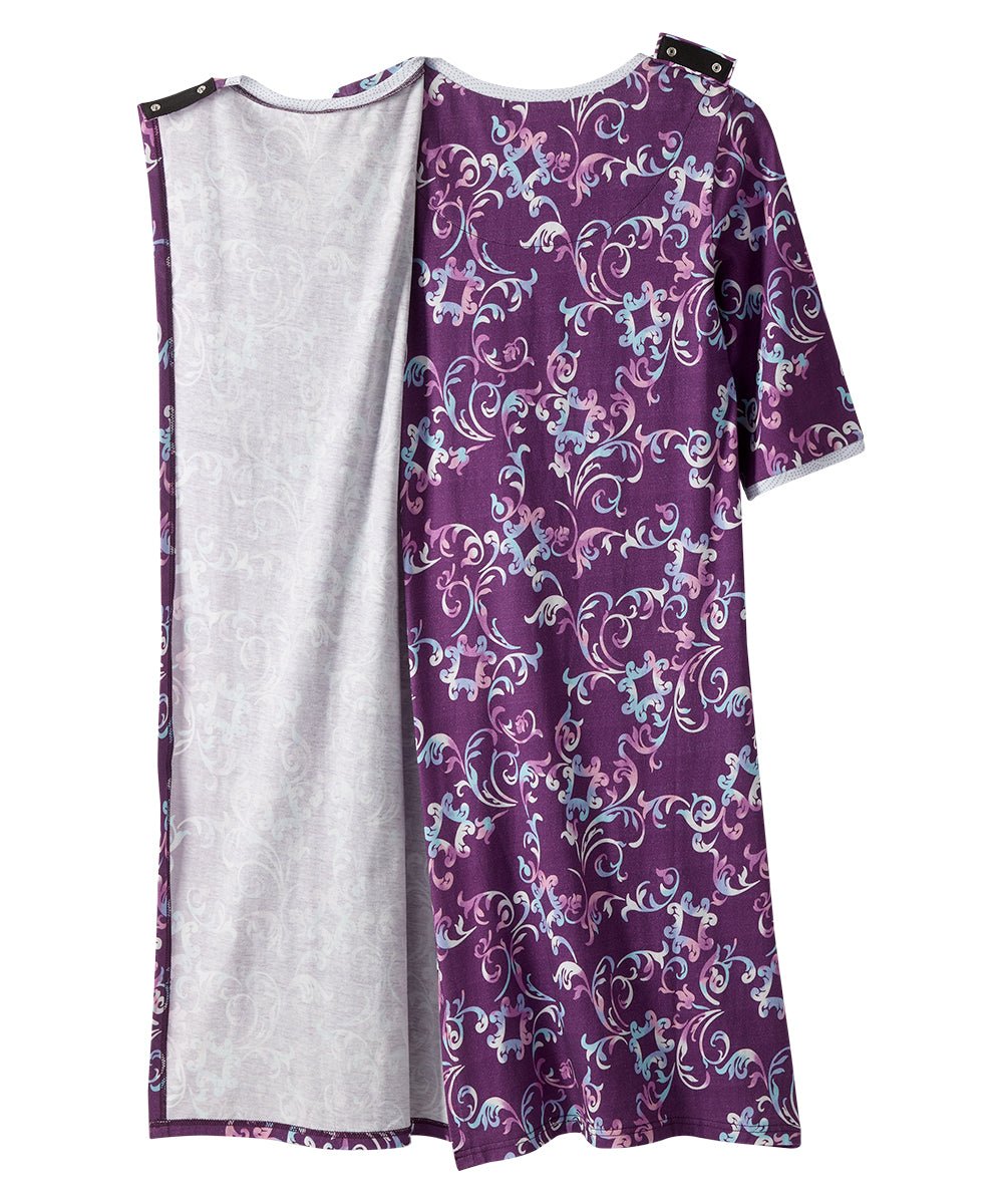 Open Back Knit Nightgown with Lace Trim - Clearance - Silverts 20
