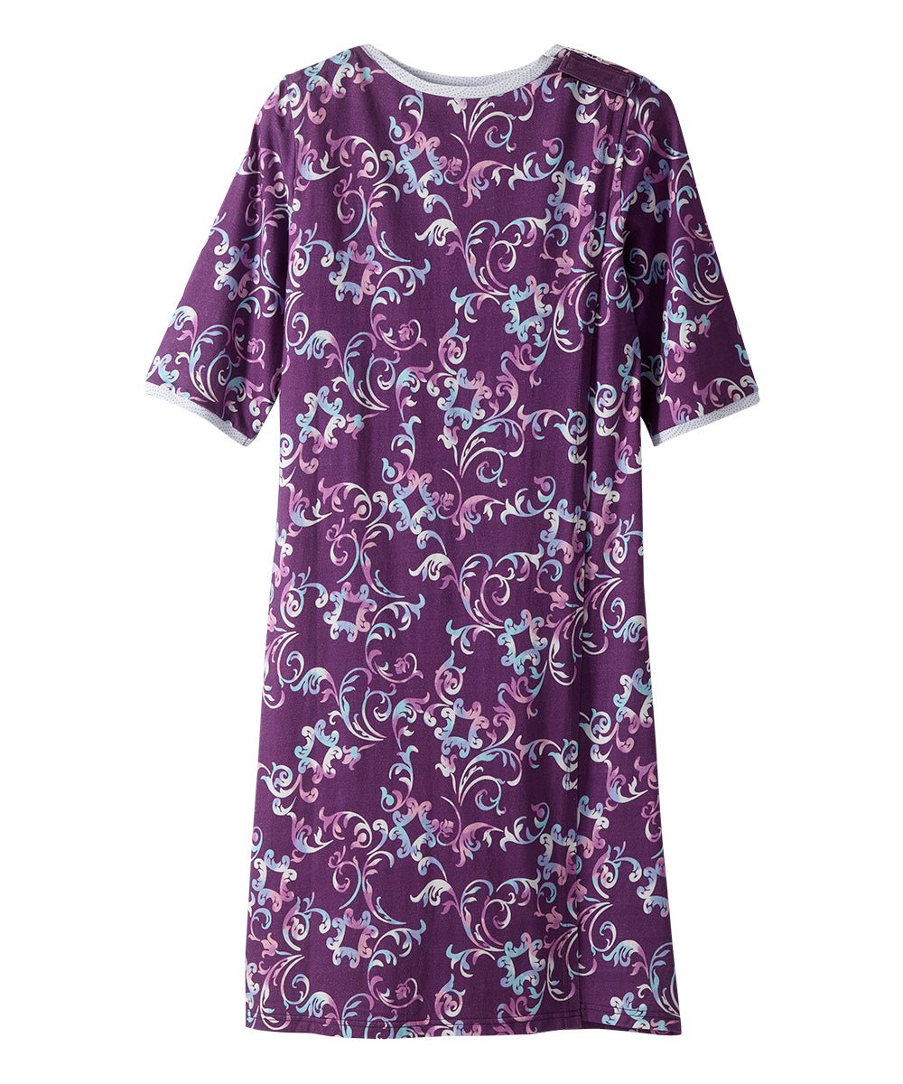 Open Back Knit Nightgown with Lace Trim - Clearance - Silverts 22