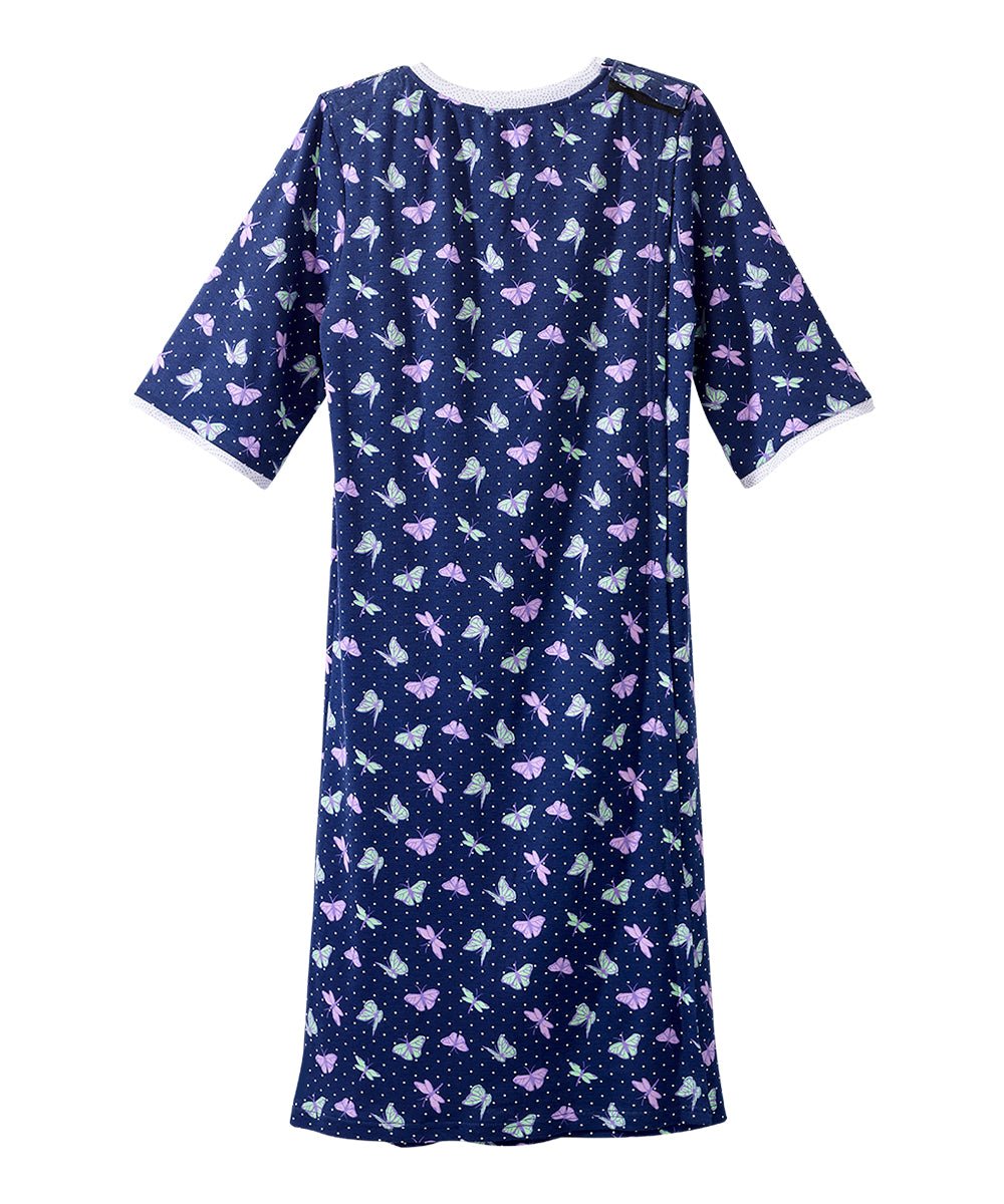 Open Back Knit Nightgown with Lace Trim - Clearance - Silverts 26