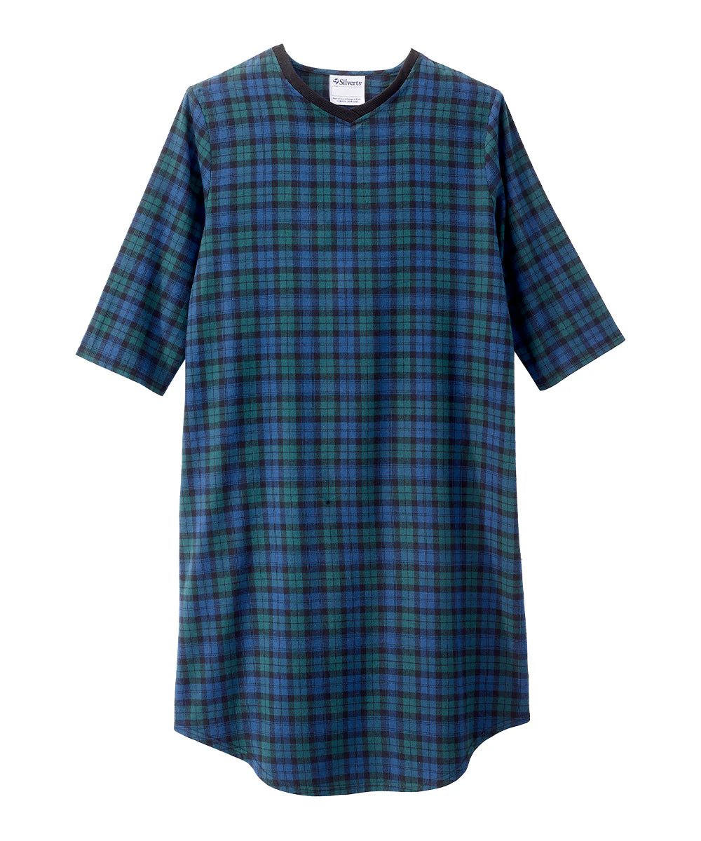 Men's Flannel Hospital & Home Care Gown - Silverts 7
