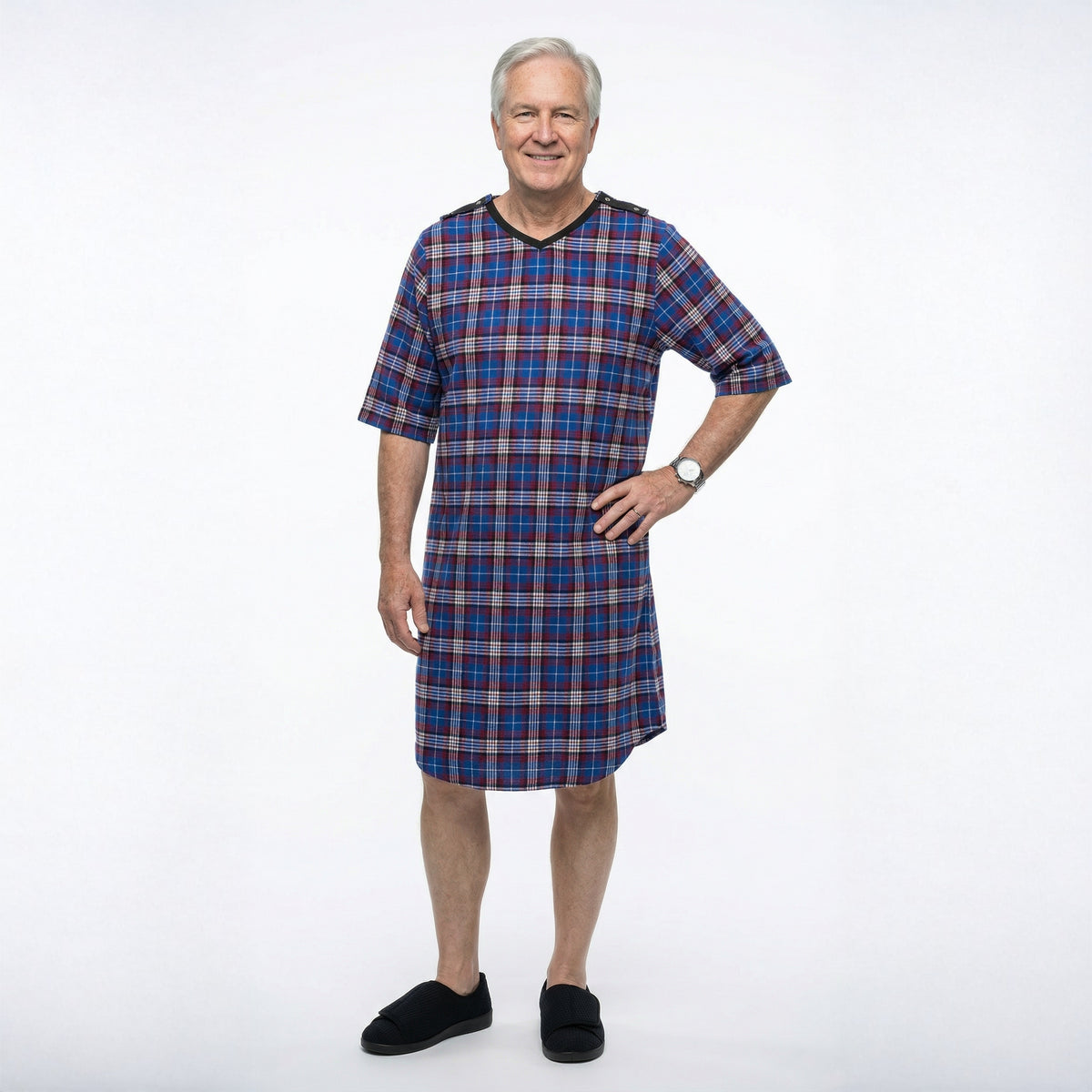 Men's Flannel Hospital & Home Care Gown - Silverts 1