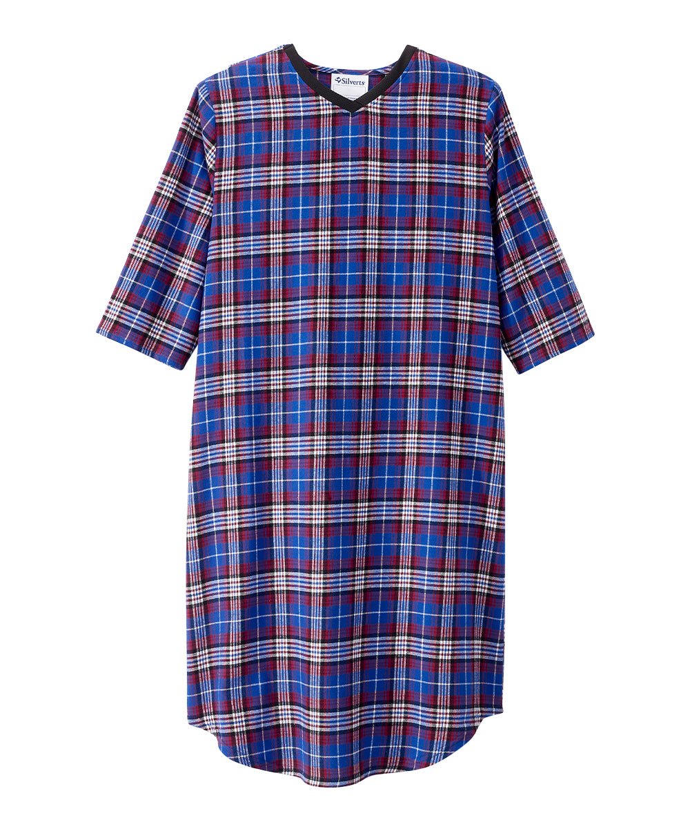 Men's Flannel Hospital & Home Care Gown - Silverts 3