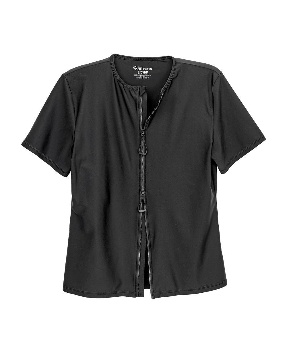 Men's Zip Front Adaptive Swim Shirt - Silverts 1
