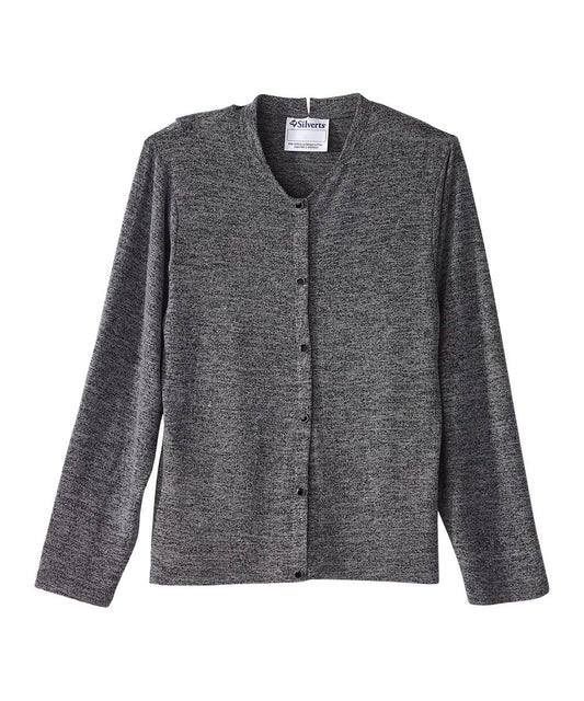 Women's Open Back Knit Button Top - Silverts 1
