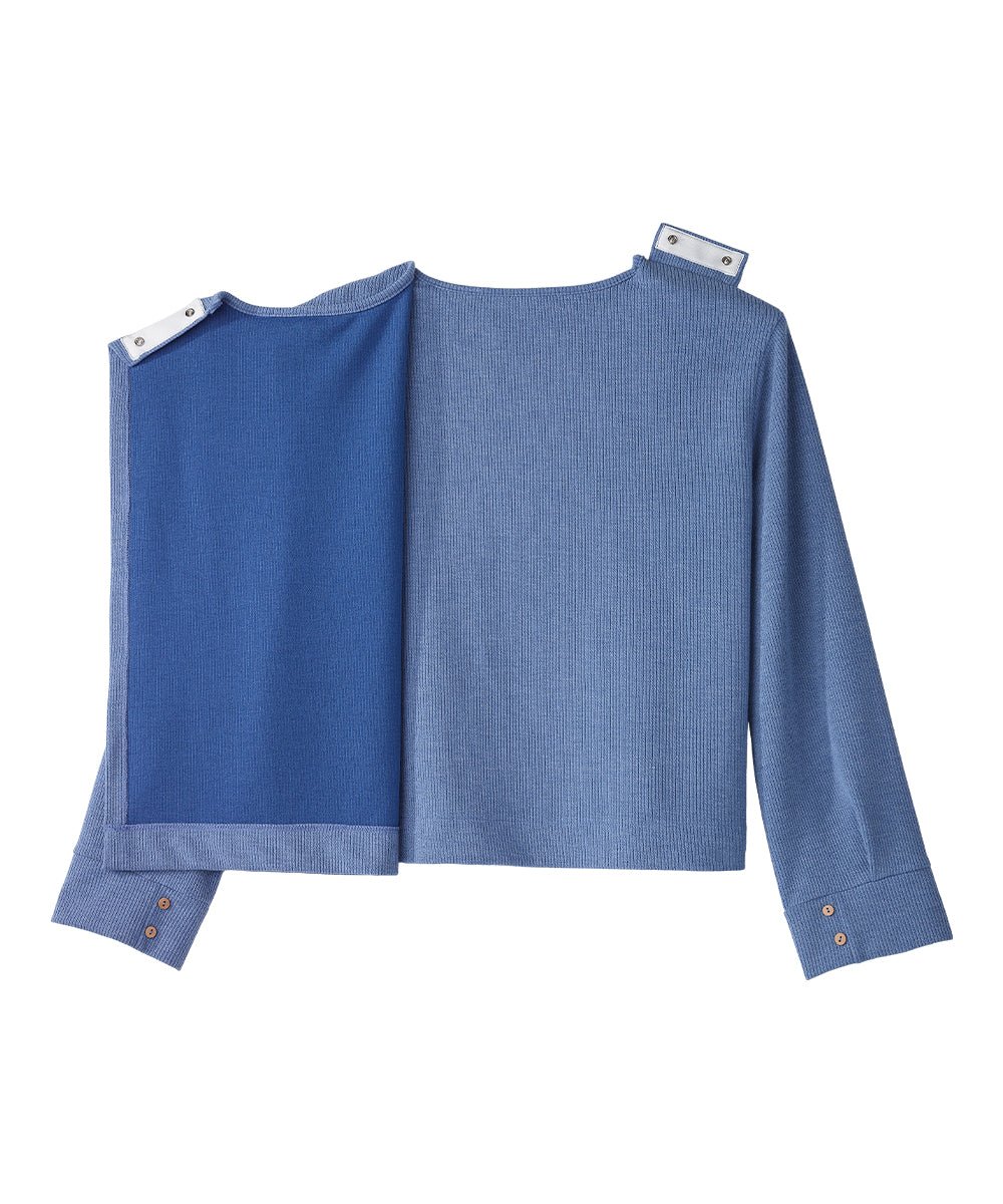 Women's Open Back Relaxed Ribbed Long Sleeve Top - Silverts 12