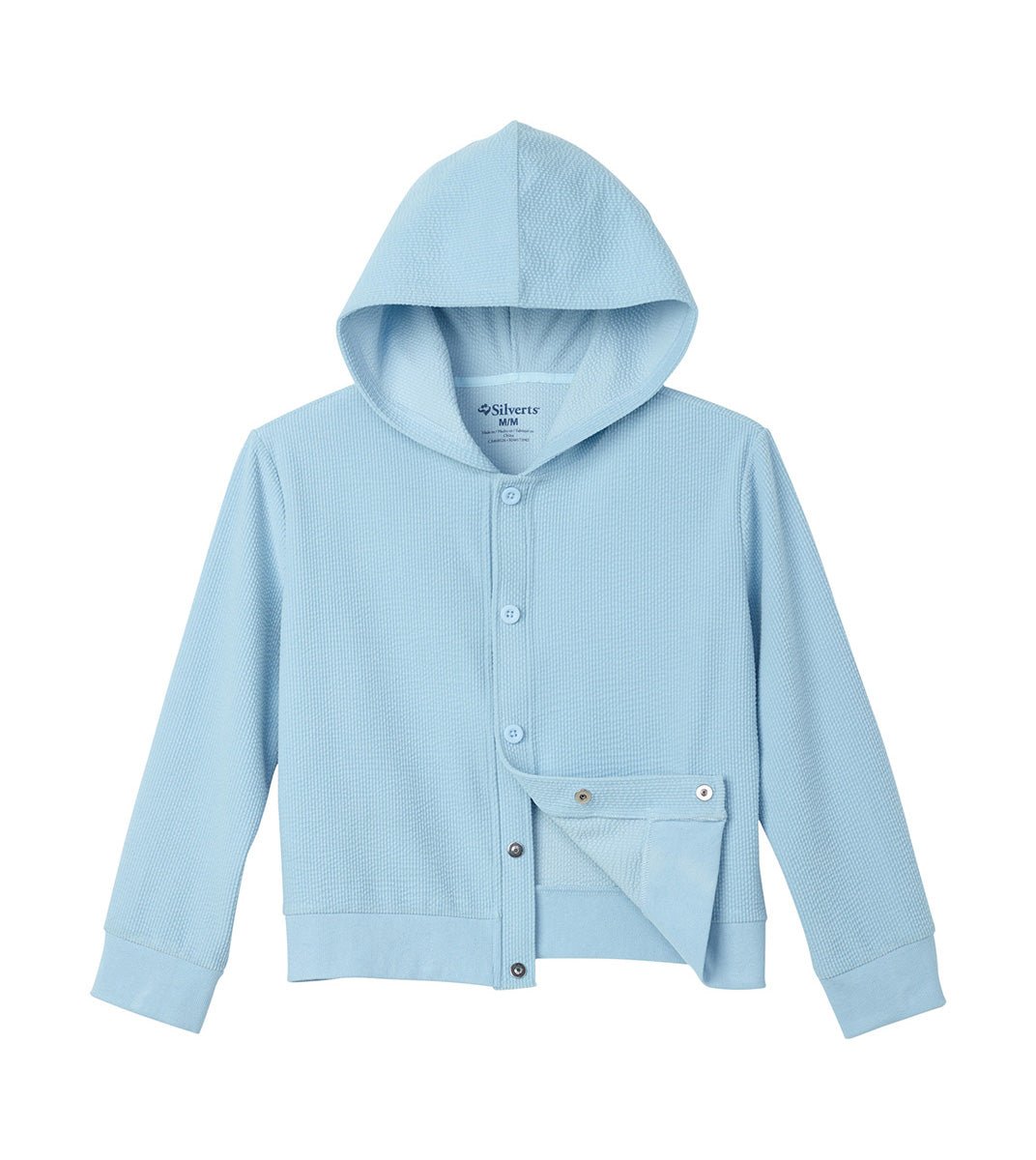 Women's Soft Corduroy Rib Magnetic Button Hoodie - Silverts 1