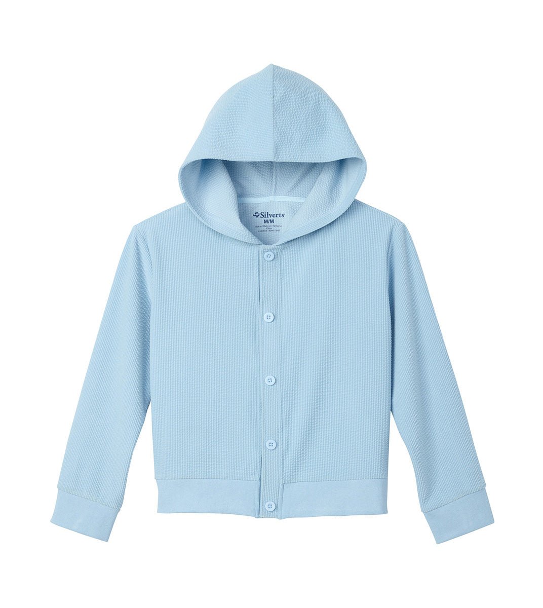 Women's Soft Corduroy Rib Magnetic Button Hoodie - Silverts 3