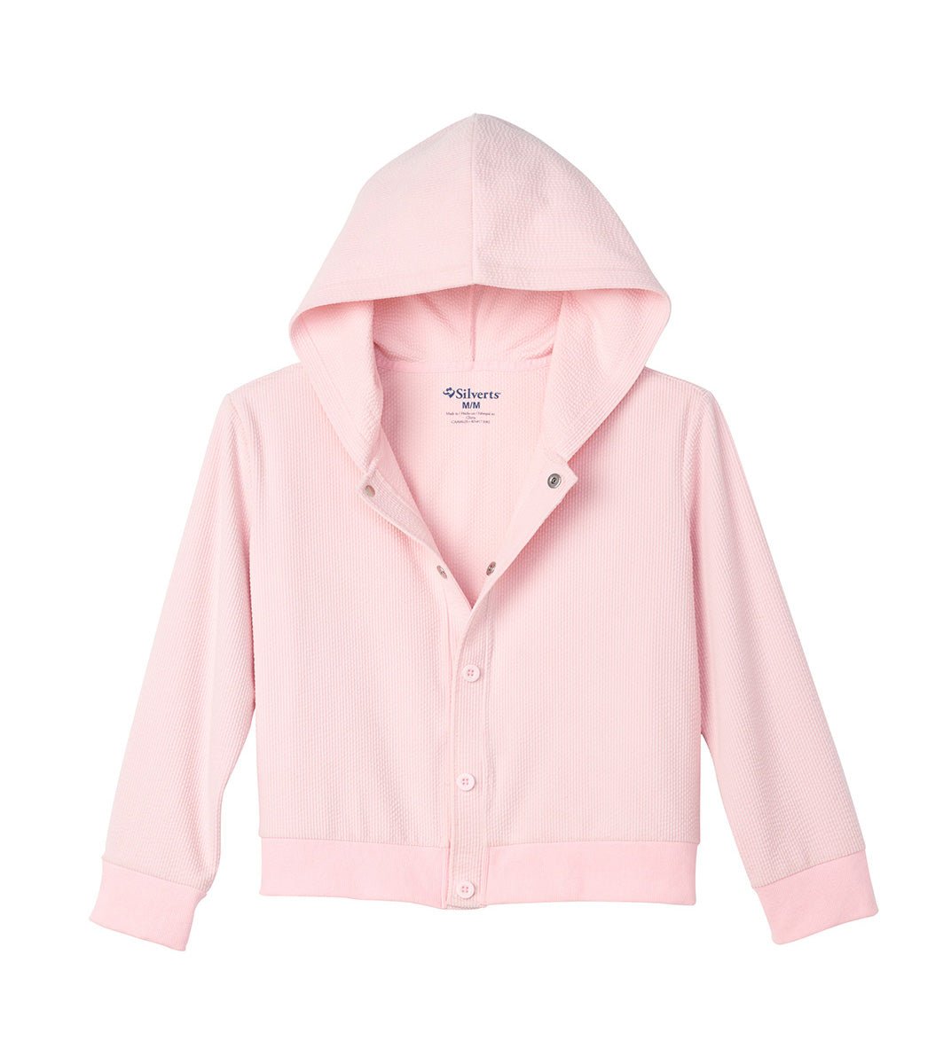 Women's Soft Corduroy Rib Magnetic Button Hoodie - Silverts 6
