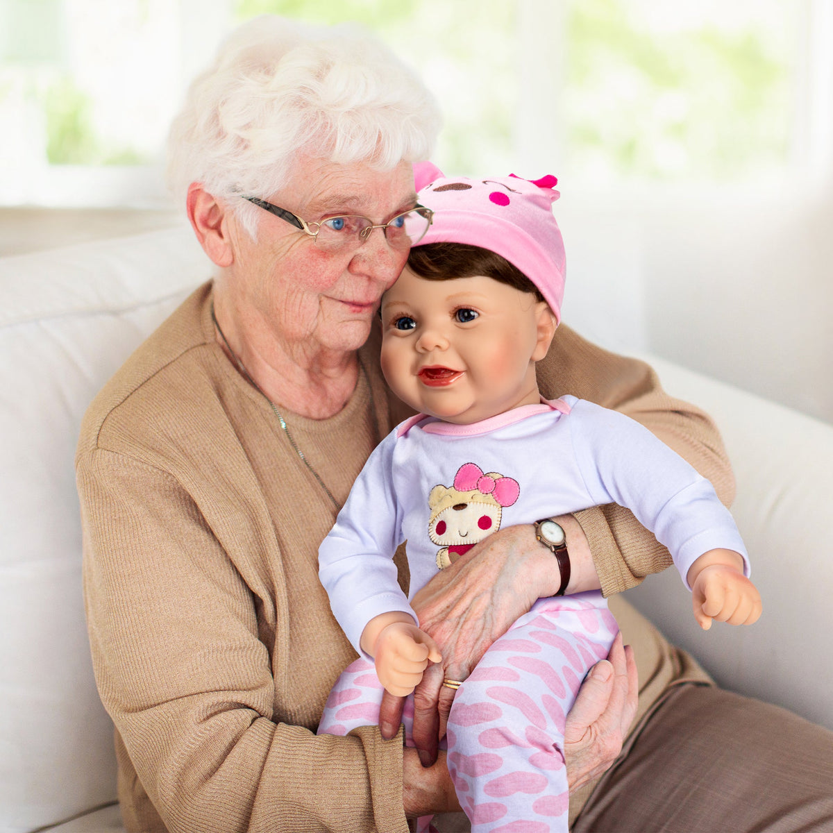 22 inch - Lifelike Reborn Baby Dolls for Seniors with Dementia -Therapy Doll - Soft Body Realistic Newborn - Alzheimer's Activity for Adults - Patients Nursing Home - Gifts for Elderly - Anxiety relief - Silverts 1