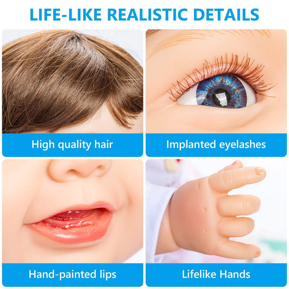 22 inch - Lifelike Reborn Baby Dolls for Seniors with Dementia -Therapy Doll - Soft Body Realistic Newborn - Alzheimer's Activity for Adults - Patients Nursing Home - Gifts for Elderly - Anxiety relief - Silverts 3