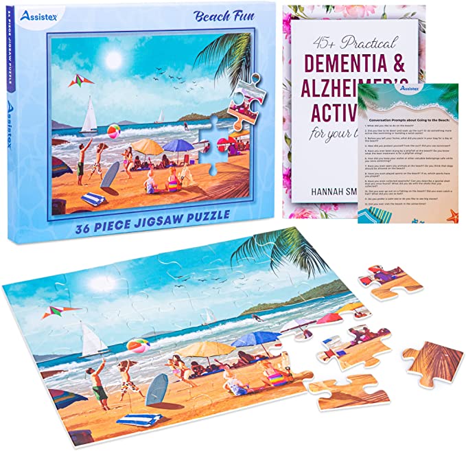 Dementia Puzzle 36 Large Pieces Jigsaw – Beach Fun - Silverts 1