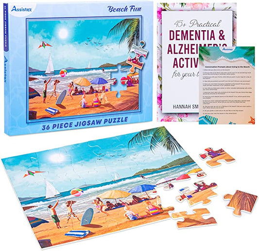 Dementia Puzzle 36 Large Pieces Jigsaw – Beach Fun - Silverts 1
