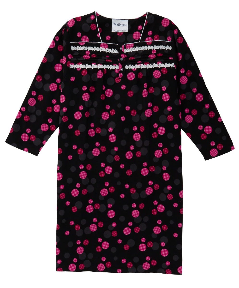 100% Cotton Flannel Hospital Gown with Snaps - Clearance - Silverts 18