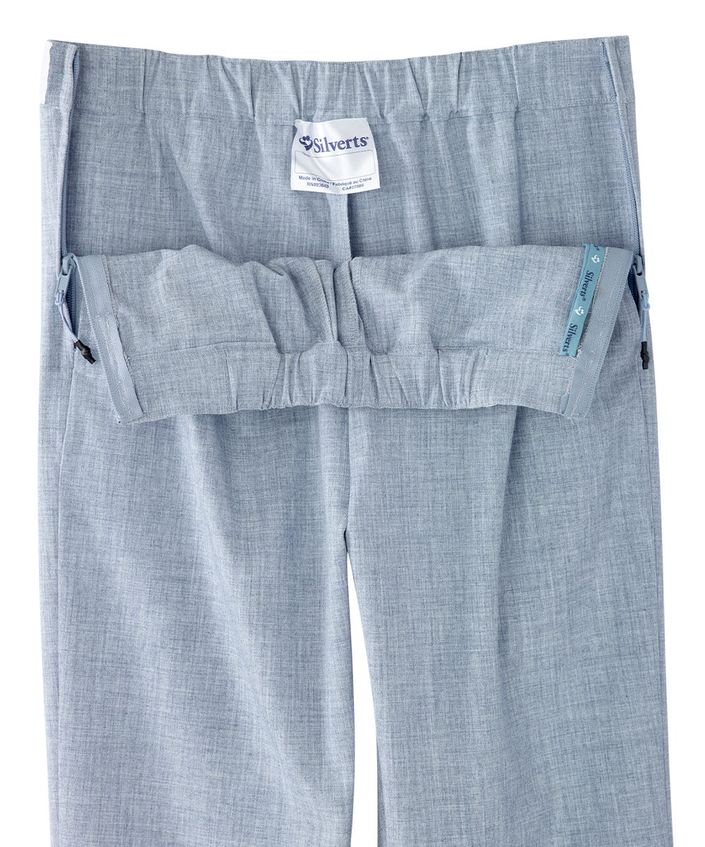 Women's Self Dressing Easy Zip Linen Capris - Silverts 14