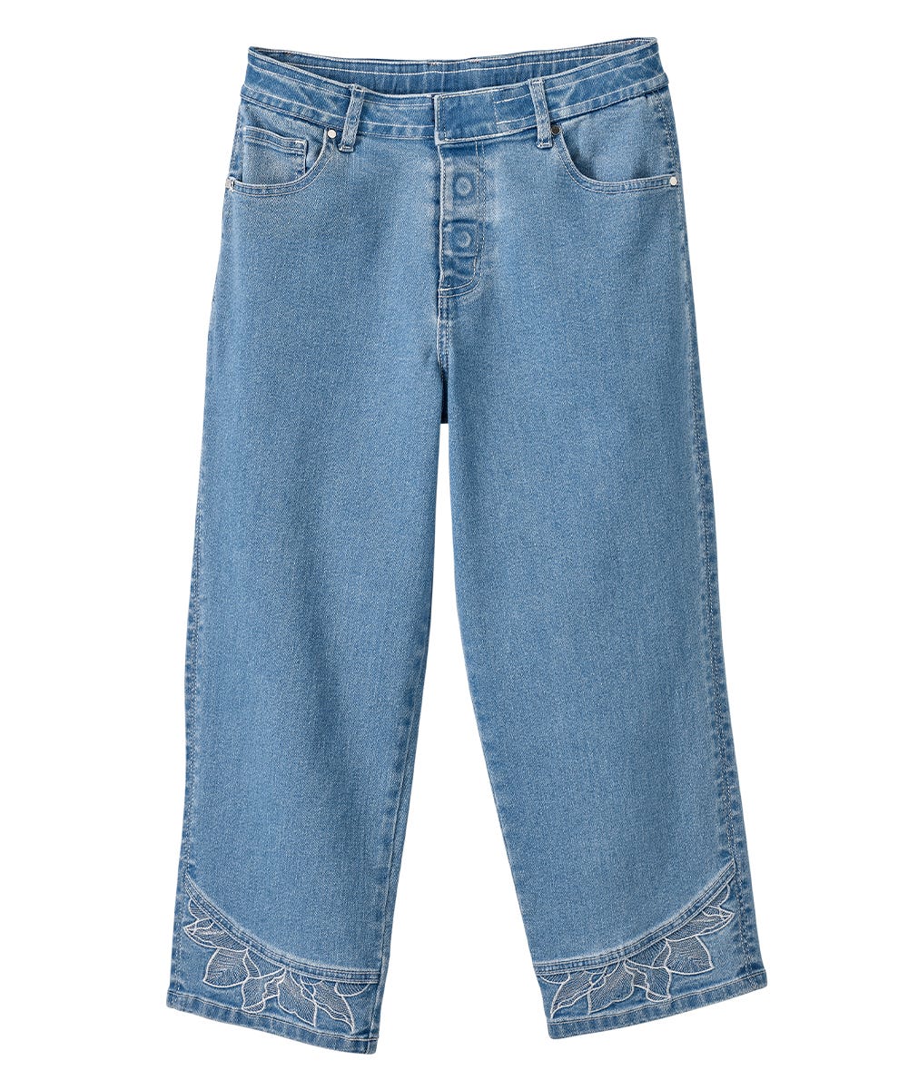 Women's Magnetic Front Fly Denim Capris - Silverts 5
