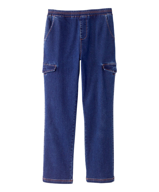 Men's Self Dressing Pull-on Jeans with Cargo Pockets - Silverts 1