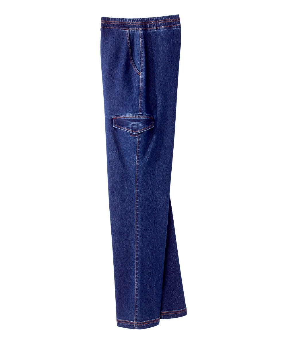 Men's Self Dressing Pull-on Jeans with Cargo Pockets - Silverts 2