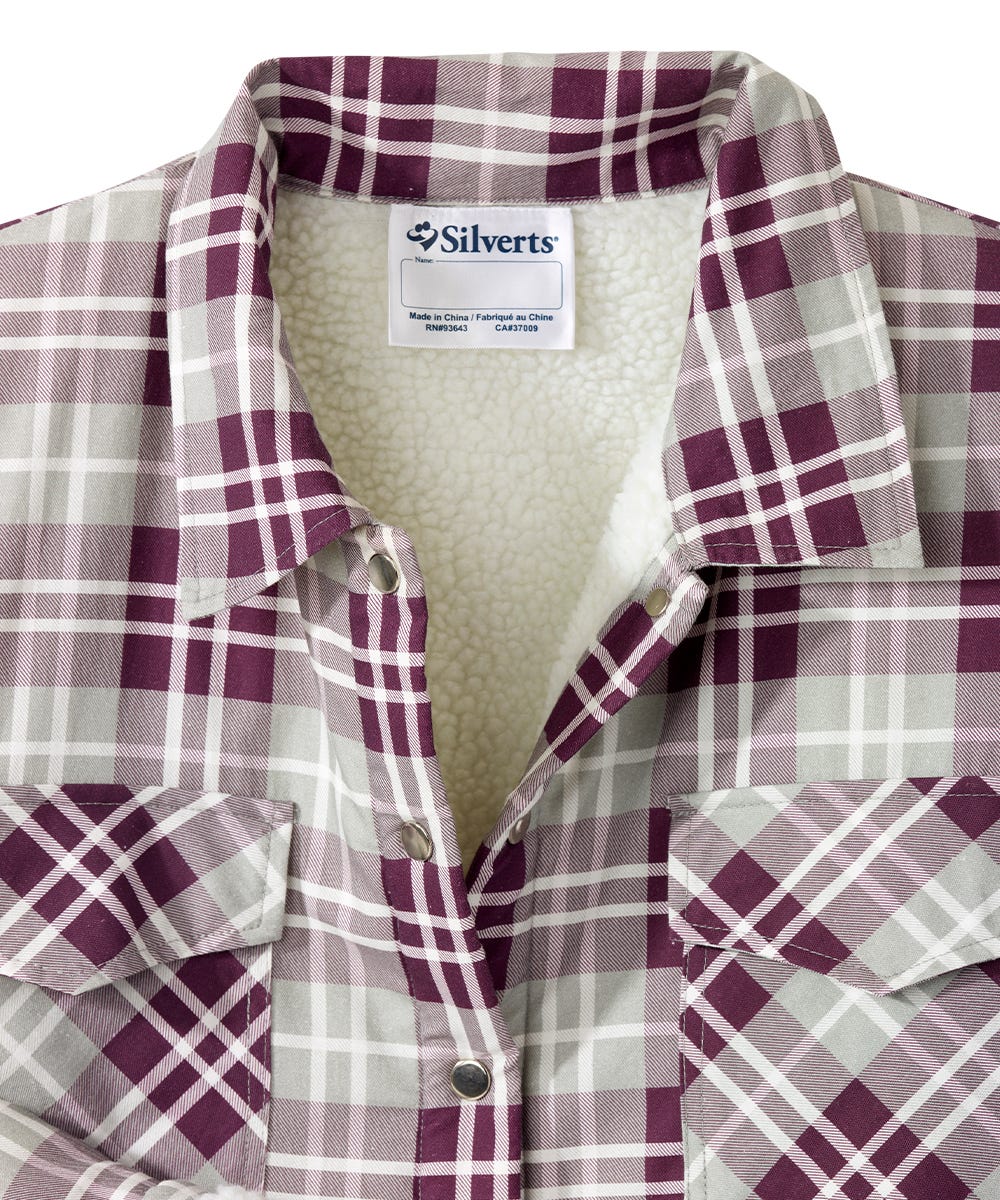 Men's Magnetic Closure Sherpa Lined Shirt Jacket - Clearance - Silverts 3