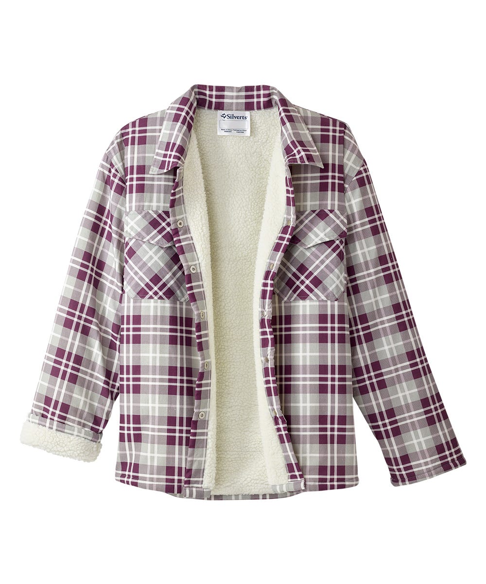 Men's Magnetic Closure Sherpa Lined Shirt Jacket - Clearance - Silverts 2