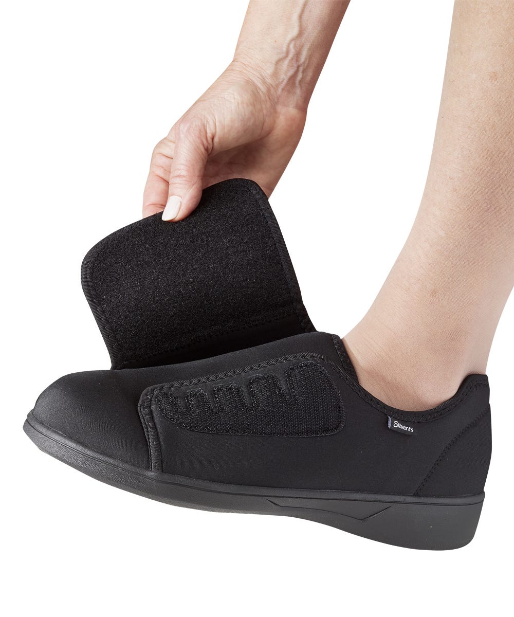 Women’s Protective Shoes with Easy Closures – Adjustable Fit (Regular to Extra Wide) - Silverts 10