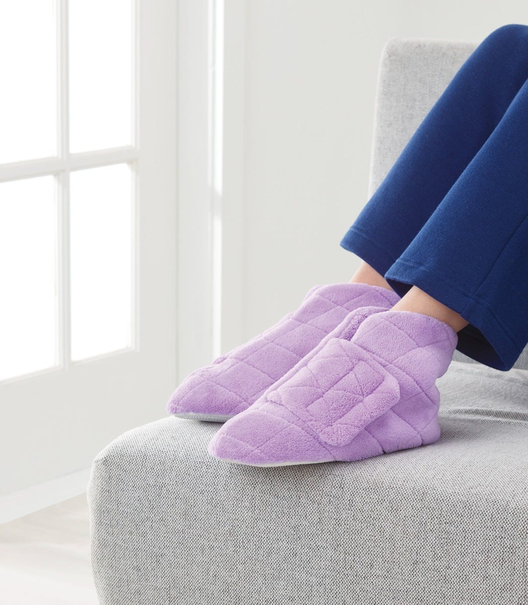 Women’s Plush Adjustable Slippers for Sore & Swollen Feet - Silverts 9