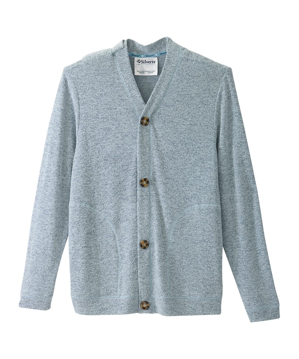 Men's Open Back Knit Cardigan - Silverts 2