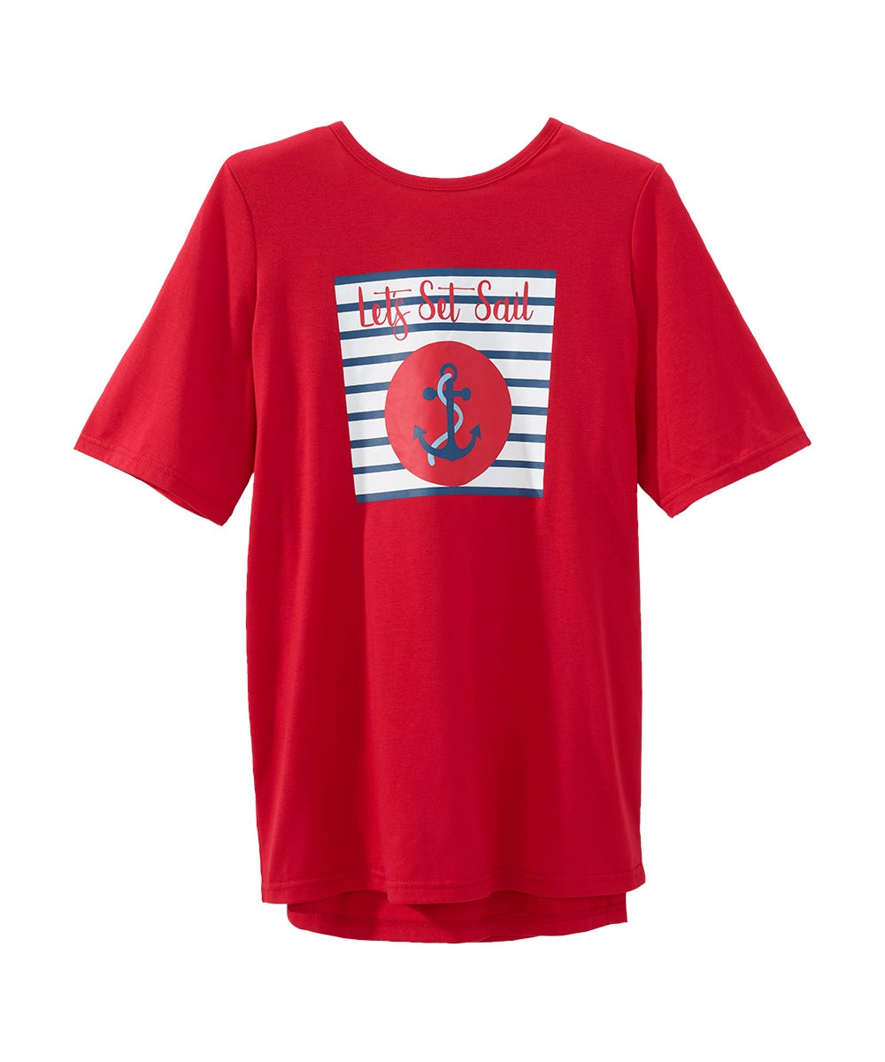 Women's Open Back Graphic Tee - Silverts 1