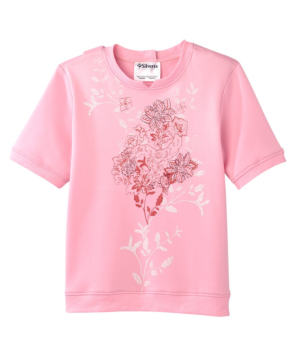 Women's Open Back Floral Fleece Top - Silverts 6