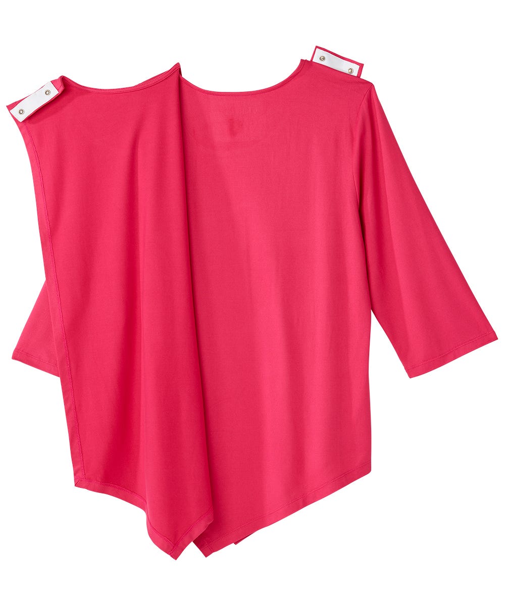 Women's Open Back Asymmetrical Hem Top - Silverts 2