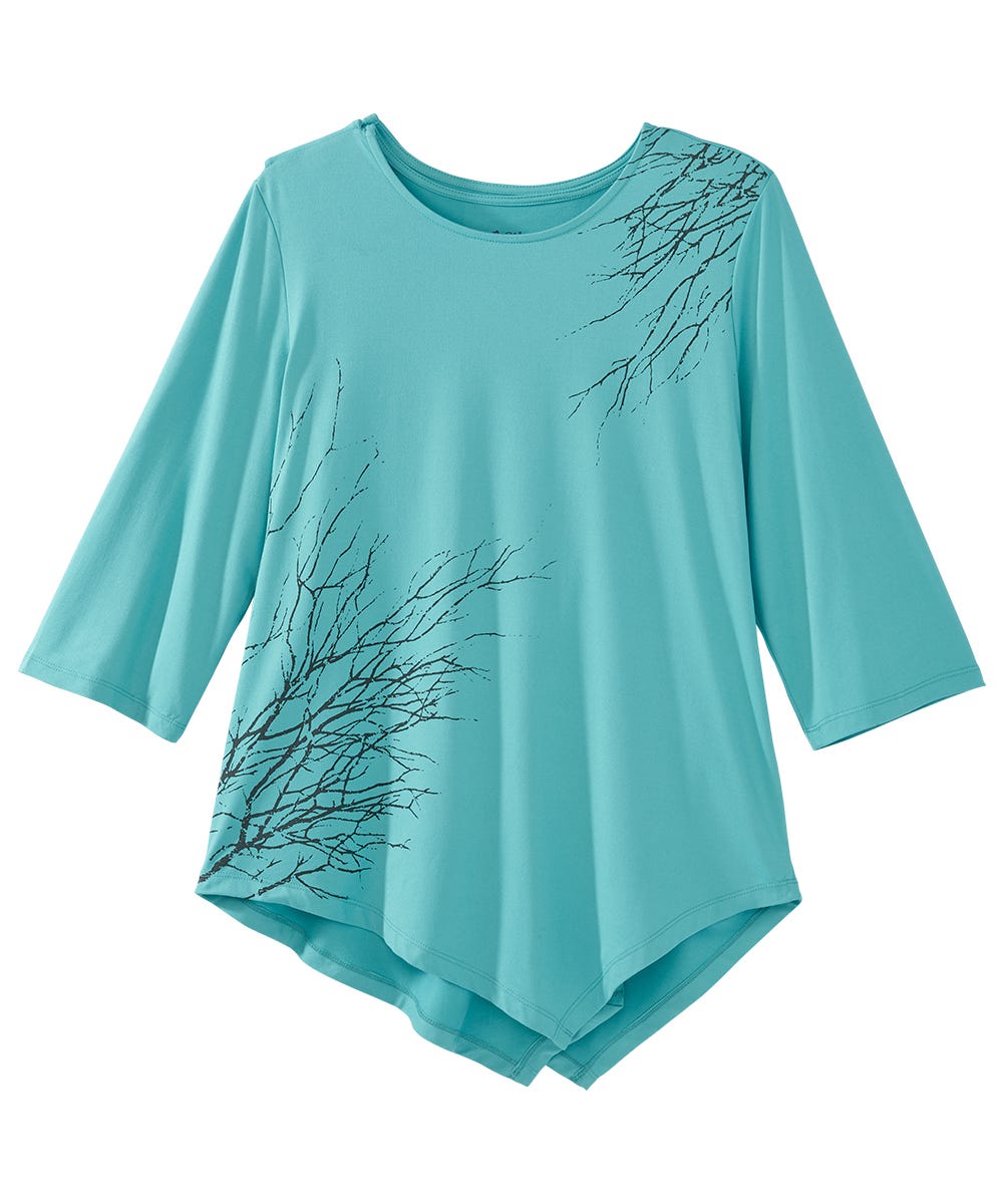 Women's Open Back Asymmetrical Hem Top - Silverts 13