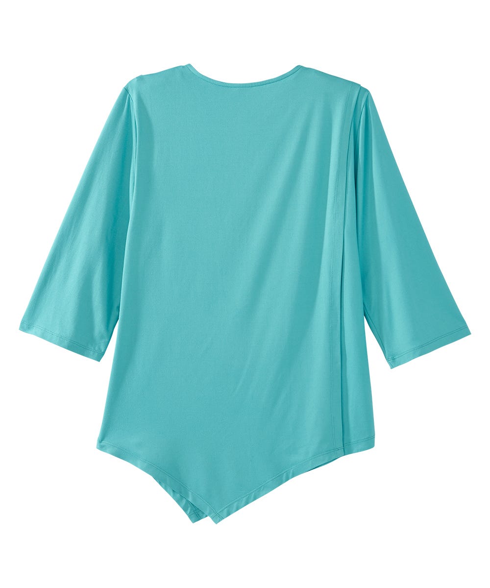 Women's Open Back Asymmetrical Hem Top - Silverts 16