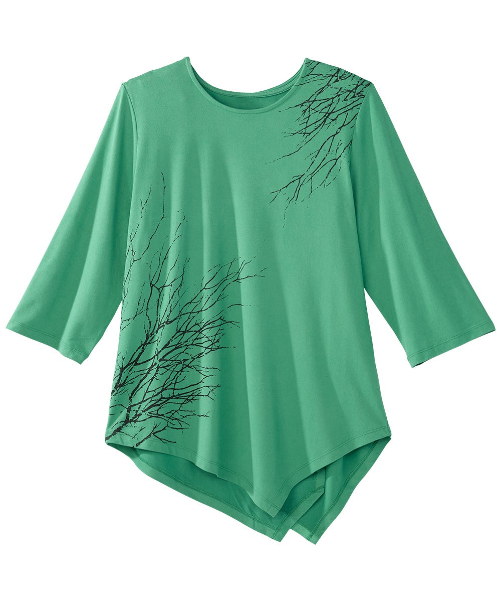 Women's Open Back Asymmetrical Hem Top - Silverts 18